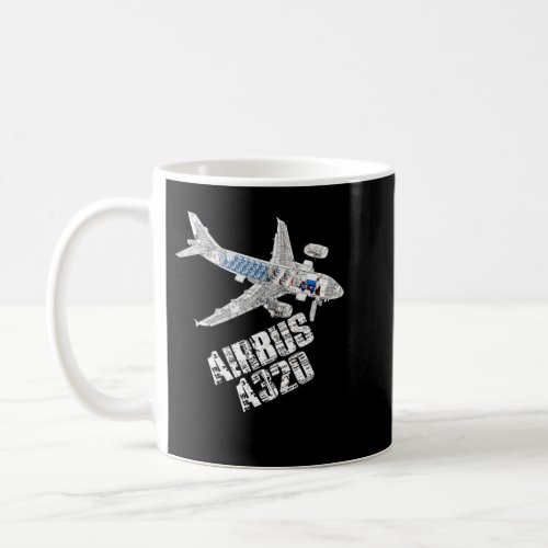 Airbus A320 jet airplane cutaway aviation pilot gi Coffee Mug