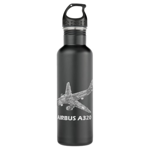 Airbus A320 jet airplane cutaway aviation pilot gi Stainless Steel Water Bottle