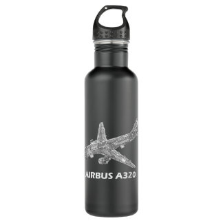 Airbus A320 jet airplane cutaway aviation pilot gi Stainless Steel Water Bottle