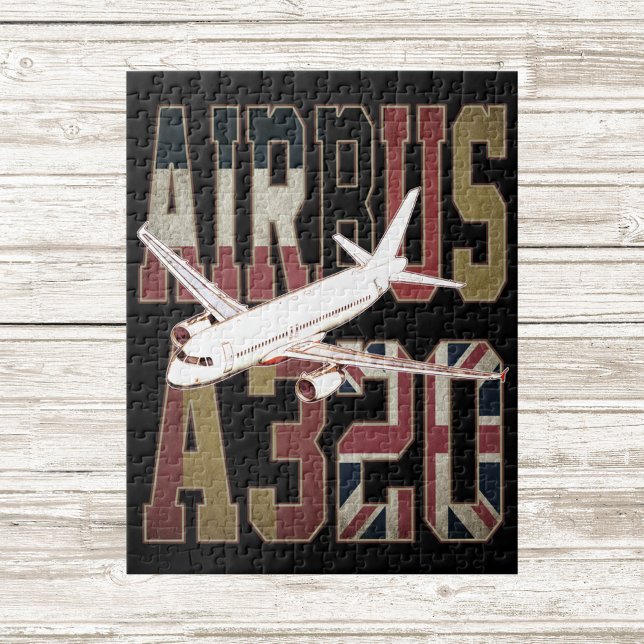 Airbus a320 Jetliner. Vintage European Flags Jigsaw Puzzle (Creator Uploaded)