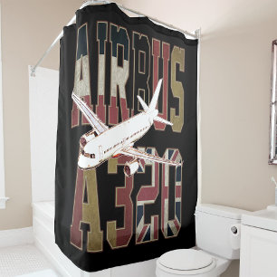 Airbus a320 Jetliner. Vintage European Flags Shower Curtain