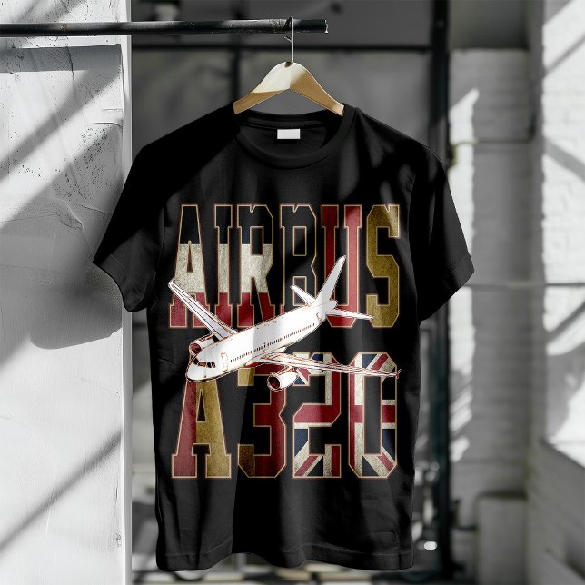 Airbus a320 Jetliner. Vintage European Flags T-Shirt (Creator Uploaded)