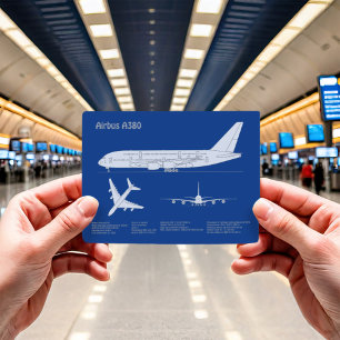 Airbus a380 - Airplane Blueprint Drawing Plans ABD Postcard