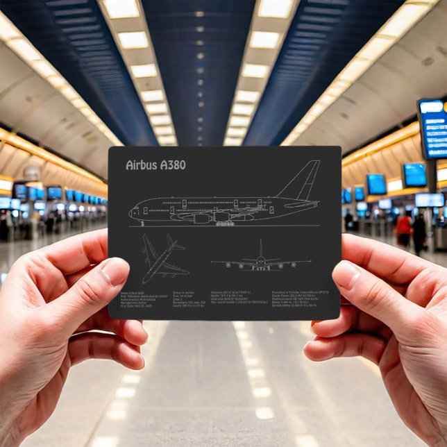 Airbus a380 - Airplane Blueprint Drawing Plans PD Postcard (Creator Uploaded)