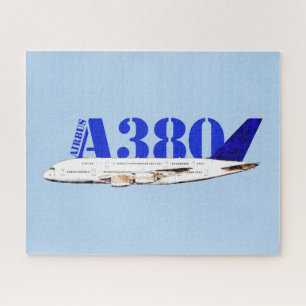 Airbus A380 Airplane Watercolor drawing Jigsaw Puzzle