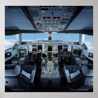 Airbus A380 - Cockpit HD Poster