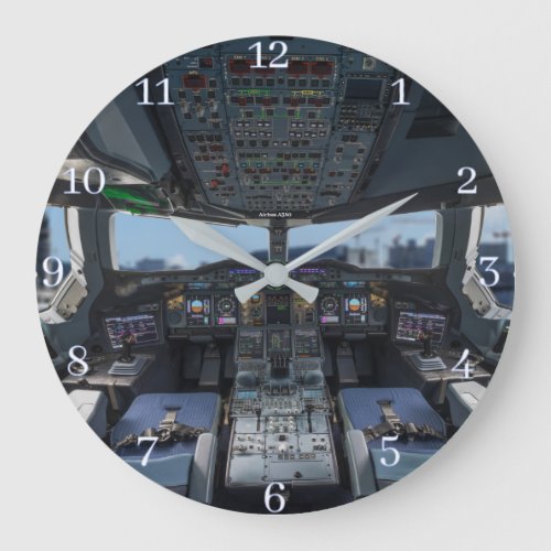 Airbus A380 Cockpit Large Clock