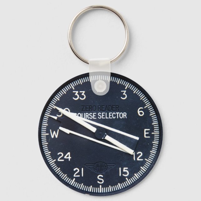 Aircraft Airplane Flying Flight Course Instrument Keychain (Front)