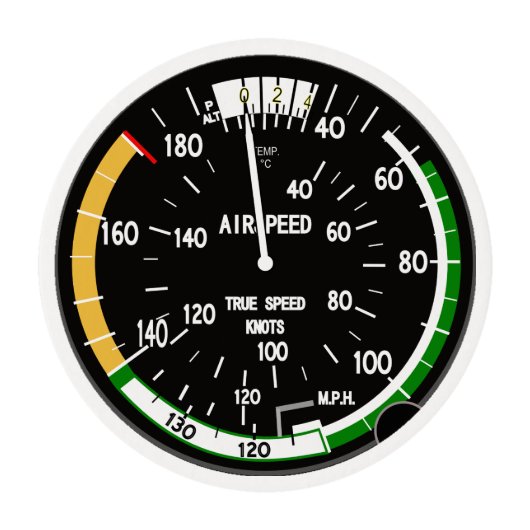 Aircraft Airspeed Indicator Edible Frosting Rounds (Front)