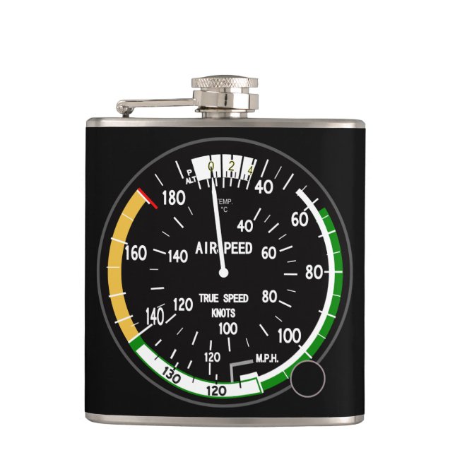 Aircraft Airspeed Indicator Flask (Front)