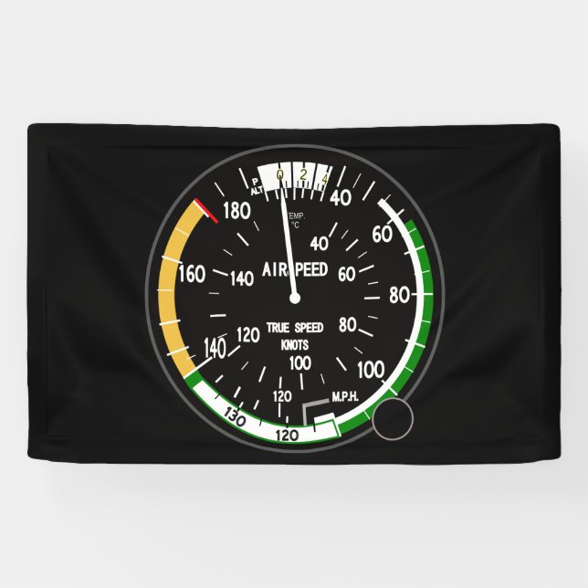 Aircraft Airspeed Indicator Flight Instrument Banner (Horizontal)