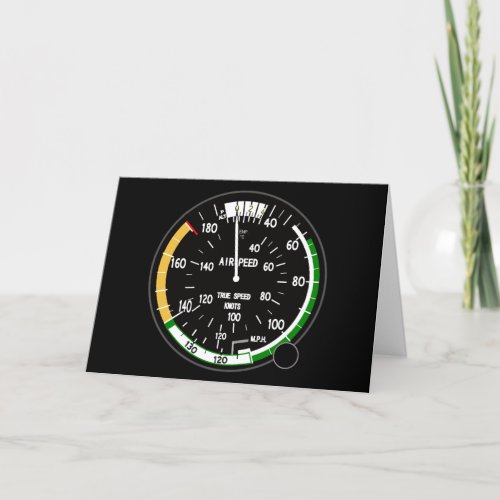 Aircraft Airspeed Indicator Flight Instrument Card