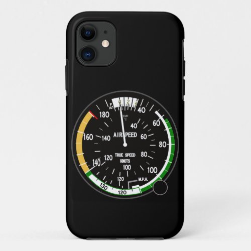 Aircraft Airspeed Indicator Flight Instrument  iPhone 11 Case