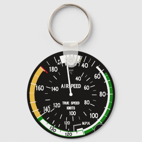 Aircraft Airspeed Indicator Flight Instrument Keychain