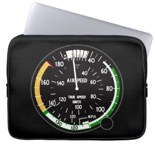 Aircraft Airspeed Indicator Flight Instrument Laptop Sleeve
