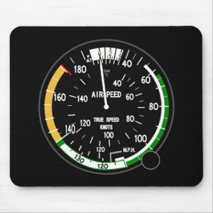 Aircraft Airspeed Indicator Flight Instrument Mouse Pad