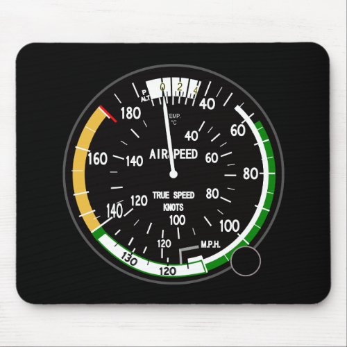 Aircraft Airspeed Indicator Flight Instrument Mouse Pad