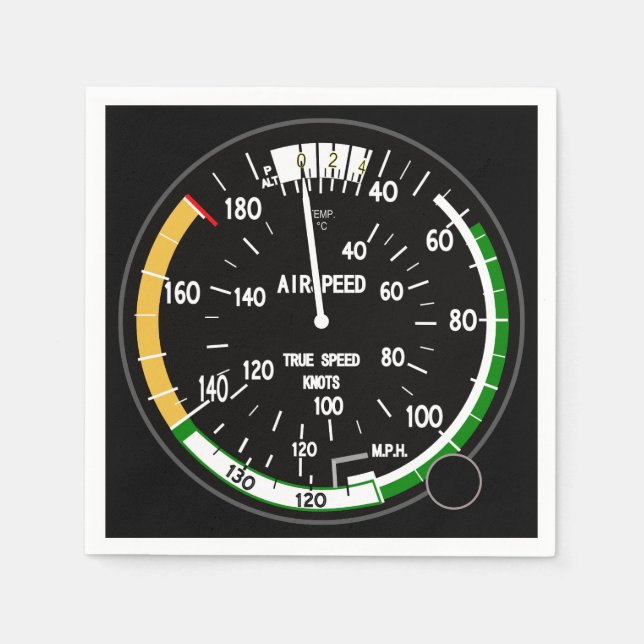 Aircraft Airspeed Indicator Flight Instrument Napkins (Front)