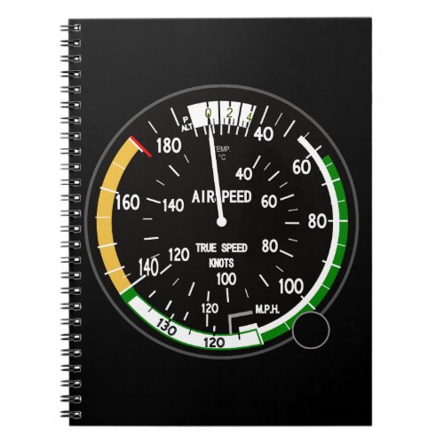 Aircraft Airspeed Indicator Flight Instrument Notebook