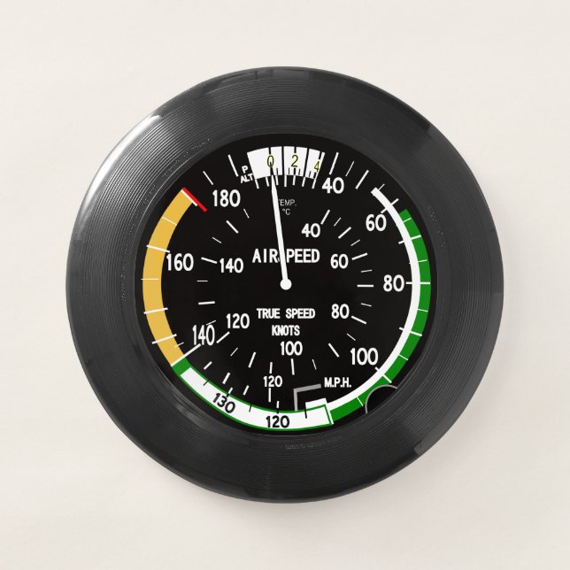 Aircraft Airspeed Indicator Flight Instrument Wham-O Frisbee (Front)