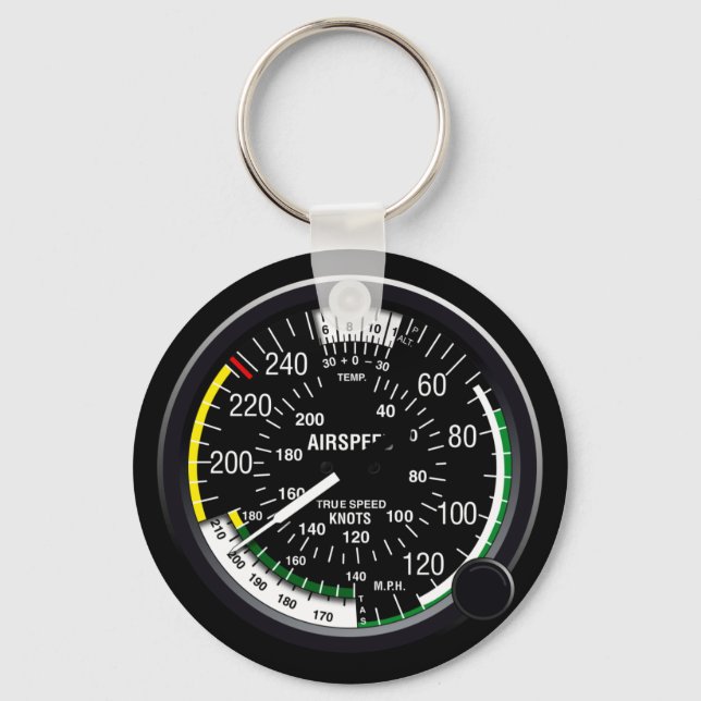 Aircraft Airspeed Indicator Gauge Keychain (Front)