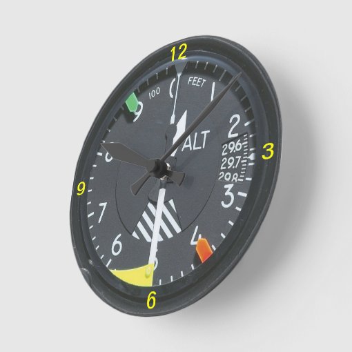 Aircraft Altimeter Indicator Gauge Wall clock | Zazzle