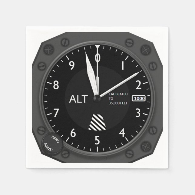 Aircraft Altimeter Paper Napkins (Front)