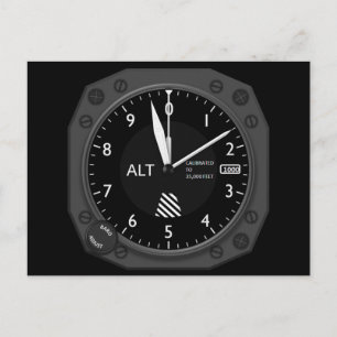Aircraft Altimeter Postcard