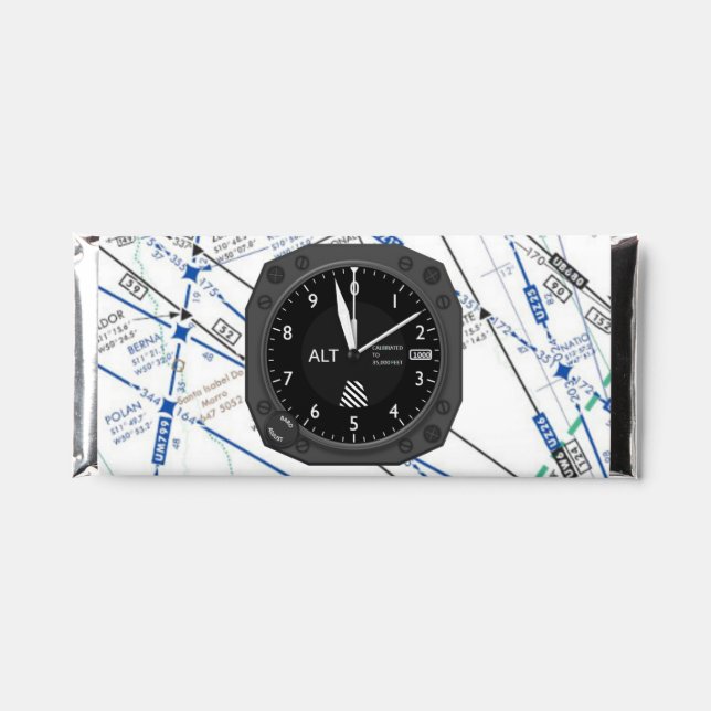 Aircraft Altimeter Sectional Map Hershey Bar Favors (Front)