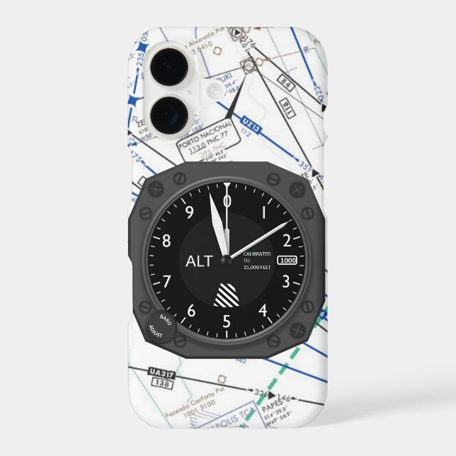 Aircraft Altimeter Sectional Map Iphone Case (Back)