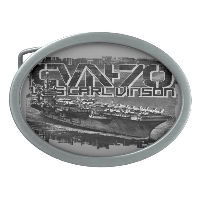 Aircraft carrier Carl Vinson Pewter Belt Buckle (Front)