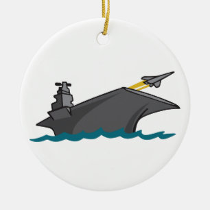 Aircraft Carrier Ceramic Ornament