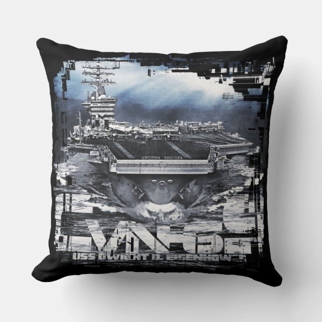 Aircraft carrier Dwight D. Eisenhower Throw Pillow (Front)