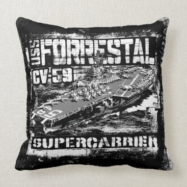 Aircraft carrier Forrestal Throw Pillow Aircraft carrier Forrestal Throw Pillow