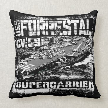 Aircraft carrier Forrestal Throw Pillow Aircraft carrier Forrestal Throw Pillow