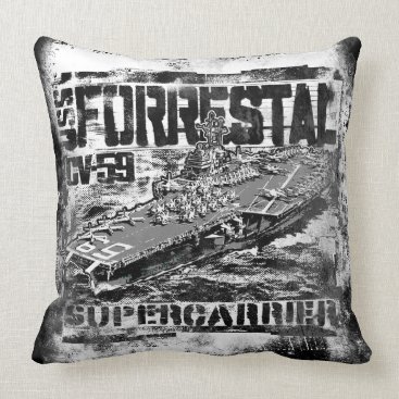 Aircraft carrier Forrestal Throw Pillow Aircraft carrier Forrestal Throw Pillow
