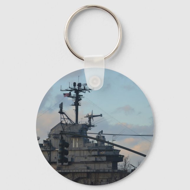 Aircraft Carrier In New York Keychain (Front)