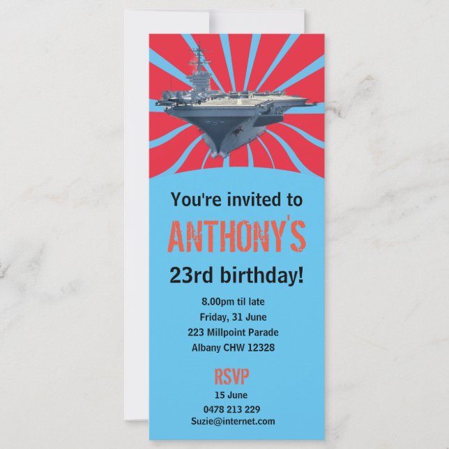Aircraft Carrier Invitation (Front)