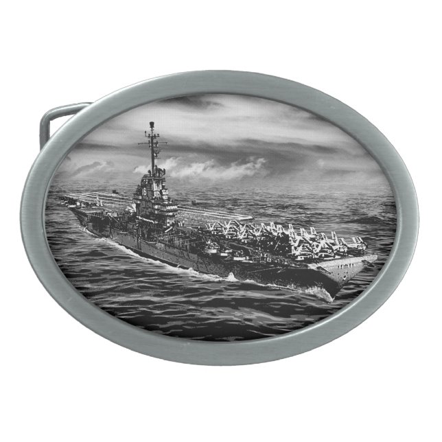 Aircraft carrier Lexington Planetjill beltbuckle Belt Buckle (Front)