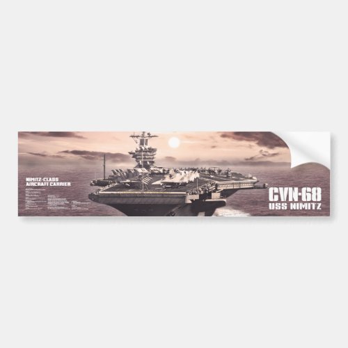 Aircraft carrier Nimitz Bumpersticker Bumper Sticker