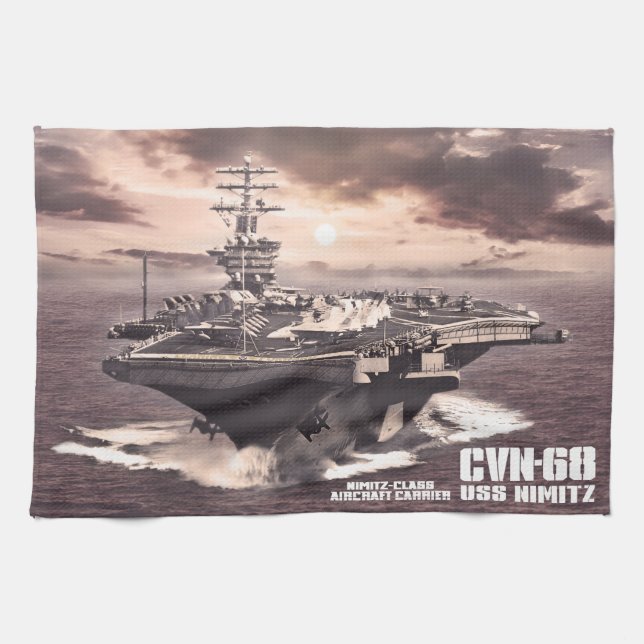 Aircraft carrier Nimitz Dawsonsf kitchentowel Towel (Horizontal)