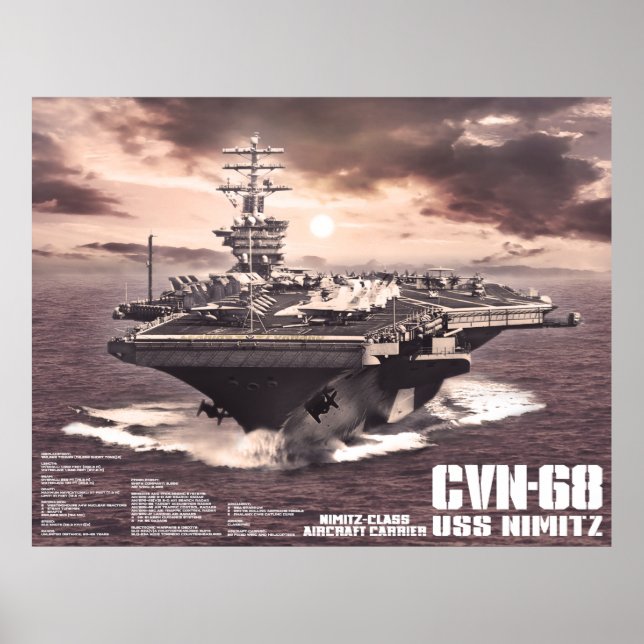 Aircraft carrier Nimitz Print (Front)