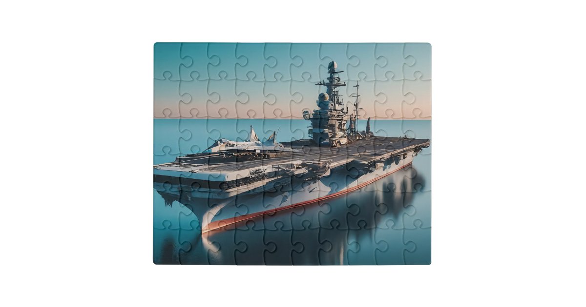 Aircraft Carrier on Patrol Jigsaw Puzzle | Zazzle