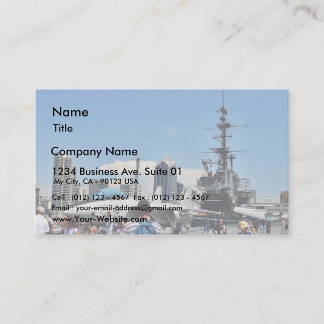 Aircraft Carrier Ship Business Card (Front)