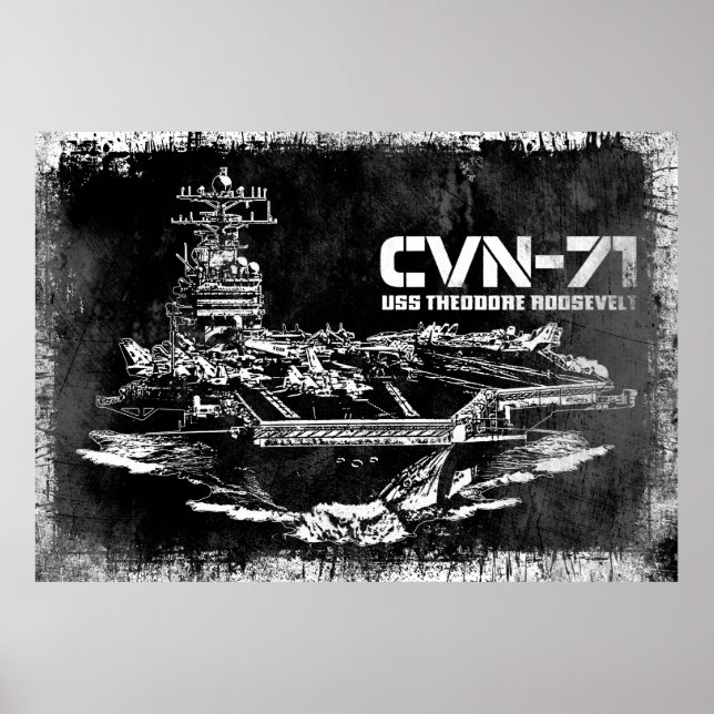 Aircraft carrier Theodore Roosevelt Print (Front)