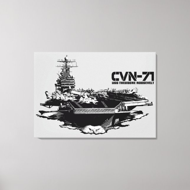 Aircraft carrier Theodore Roosevelt Wrappedcanvas Canvas Print (Front)