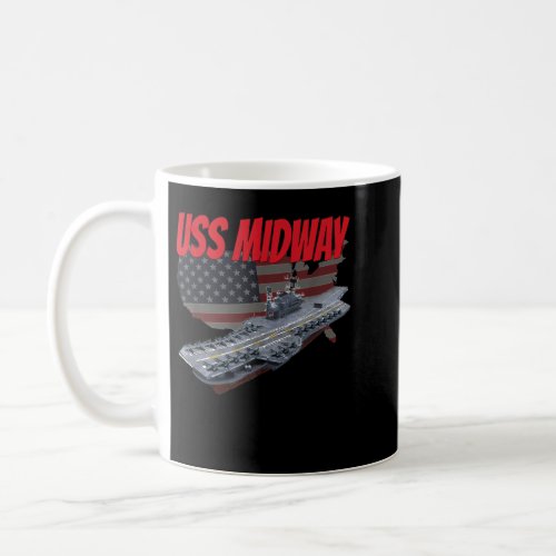 Aircraft Carrier USS Midway USA Flag Veteran Grand Coffee Mug