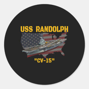 Aircraft Carrier Uss Randolph Cv-15 Veterans Day F Classic Round Sticker