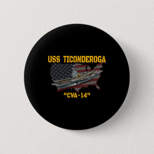 Aircraft Carrier Uss Ticonderoga Cva-14 Veterans D Button