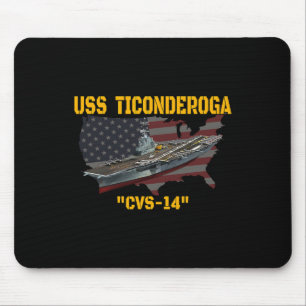 Aircraft Carrier Uss Ticonderoga Cvs-14 Veterans D Mouse Pad